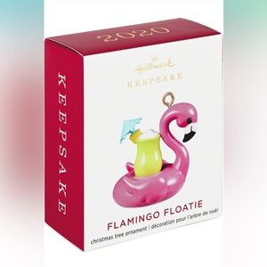 Hallmark Keepsake Christmas Ornament 2020, Mini Flamingo Floatie, 0.8"